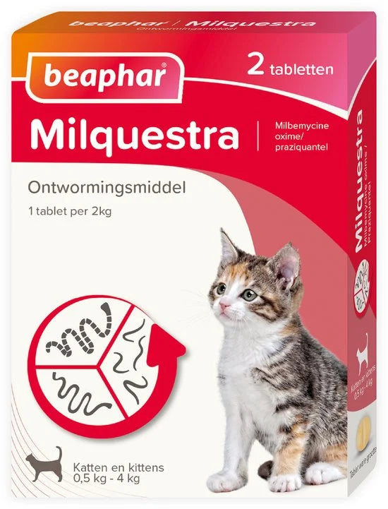 Beaphar Milquestra - Kat 2 Tot 12 kg - 2 tabletten