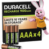 Duracell Oplaadbare AAA batterijen - 900 mAh NiMH - 4 stuks
