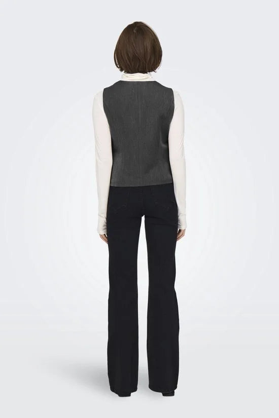 Only Gilet Onliris-hattie Waistcoat Tlr Noos 15331287 Dark Grey Melange Dames Maat - 40
