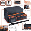 BLACK+DECKER Kofferbak Organizer - 47.5 x 25 x 30 CM - Met Draagriem - Cuphouders - Grijs/ Oranje