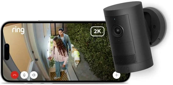 Ring Outdoor Camera Plus - batterij - zwart - buitencamera - 2k