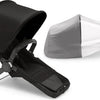 Bugaboo Donkey 5 Duo, complete uitbreidingsset, verbeterd design, omkeerbare stoel en sturen met één hand, Midnight Black