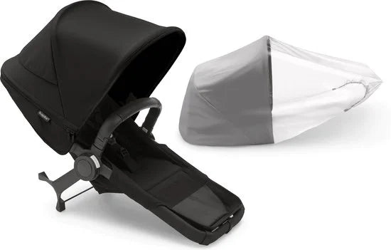 Bugaboo Donkey 5 Duo, complete uitbreidingsset, verbeterd design, omkeerbare stoel en sturen met één hand, Midnight Black