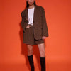 Studio Amaya Midnight blazer geruit met pailletten bruin