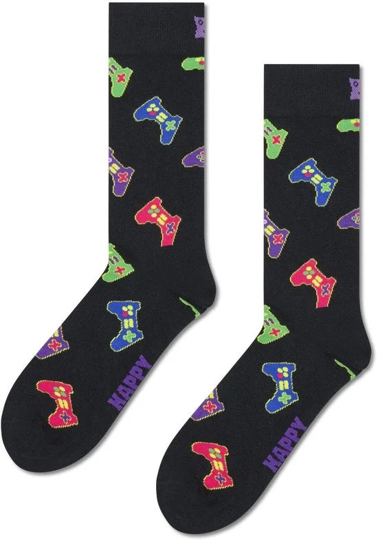 Happy Socks - Volwassen Uniseks 4-Pack Gamer Snacks Sokken Cadeauset / Maat 36-40