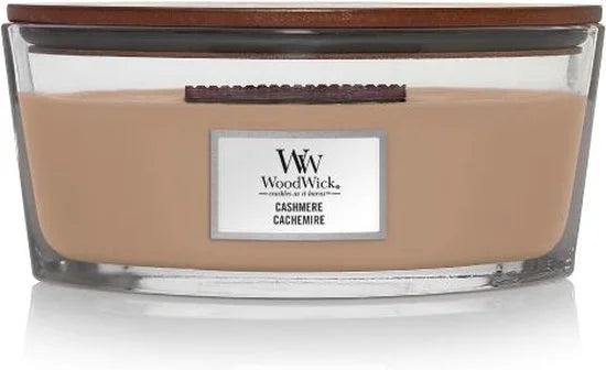 WoodWick Heartwick Flame Ellipse Geurkaars - Cashmere - 50 branduren