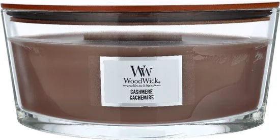 WoodWick Heartwick Flame Ellipse Geurkaars - Cashmere - 50 branduren