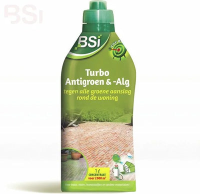 BSI - Turbo Antigroen & -Alg - Concentraat - Tegen alle groene aanslag rond de woning - 1 L voor 2000 m²