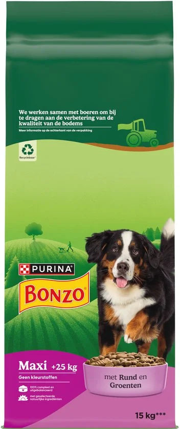 Bonzo Adult Maxi - Hondenvoer Droogvoer - Rund - 15 kg