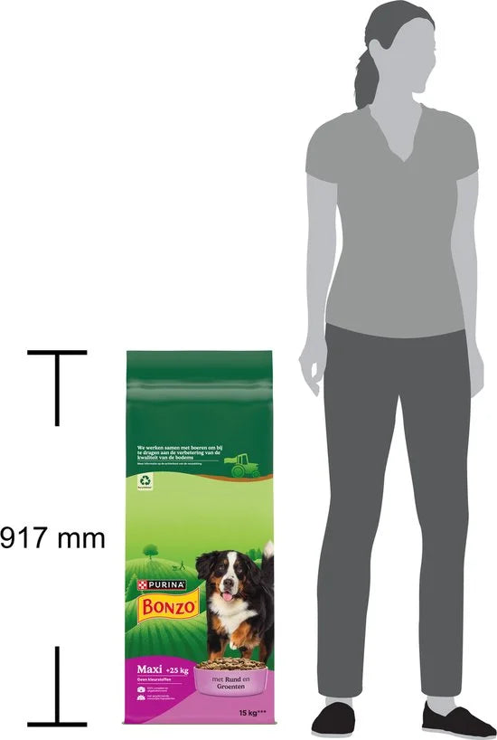 Bonzo Adult Maxi - Hondenvoer Droogvoer - Rund - 15 kg