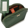 Make-up tasje met spiegel van dR Amsterdam | Klein make-up etui | Spiegeltasje leer | Dames make-up tasje | Compact etui voor make-up en 3 creditcard