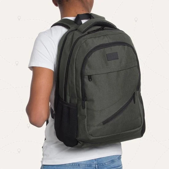 TRVLMORE 36L Rugzak - Rugtas met 17 Inch Laptopvak - Schooltas - Spatwaterdicht - Heren en Dames - Jongens en Meisjes - Grijsgroen
