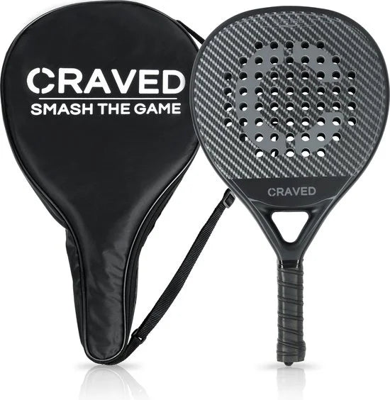 Craved Padel Racket Elite Pro - Inclusief padeltas - Carbon - Zwart