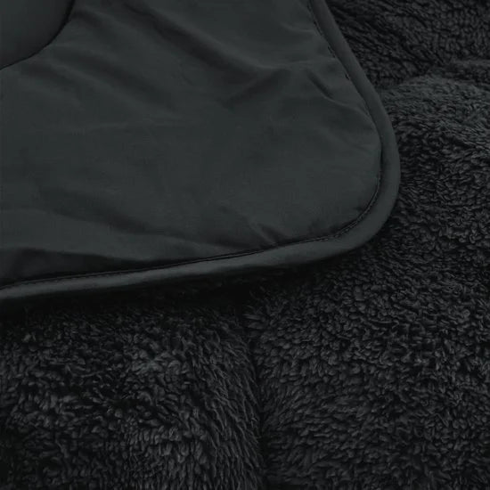 Sleeptime 2 in 1 Teddy Premium Dekbed zonder Overtrek - Dekbed Inclusief Slopen - 240 x 200 cm - Zwart