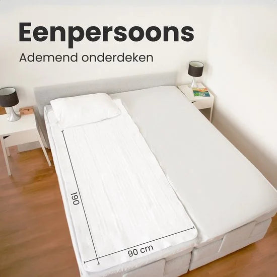 Auronic Elektrische Onderdeken XL - 190 x 90 cm - 1 Persoons Warmtedeken - 3 Warmtestanden met Timer - met Hoekelastieken - Verwarmingsdeken - Wit