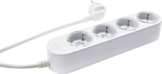 SHELLY Power Strip 4 Gen4, 4-voudig, wit, WiFi, Bluetooth, Zigbee, Matter, HomeKit, Alexa