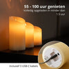 FlinQ Oplaadbare LED Kaarsen met Bewegende Vlam - Inclusief Afstandsbediening met Timer en Dimfunctie - Nep Kaarsen met Flikkerende Vlam - Dinerkaars