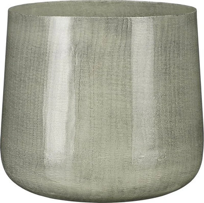 Mica Decorations Benson Bloempot - H24 x Ø26 cm - Metaal - Lichtgrijs