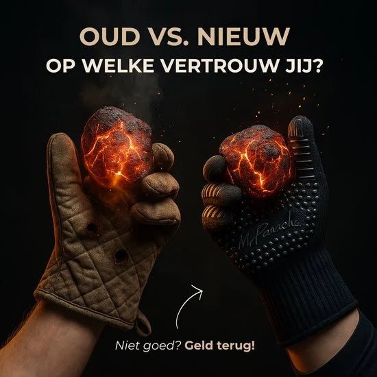 MR. PANACHE Ovenhandschoenen (2 stuks) - EN407 Certificaat - tot 500°C - Ovenwanten - Hittebestendige BBQ Handschoenen - Barbecue en Oven handschoene