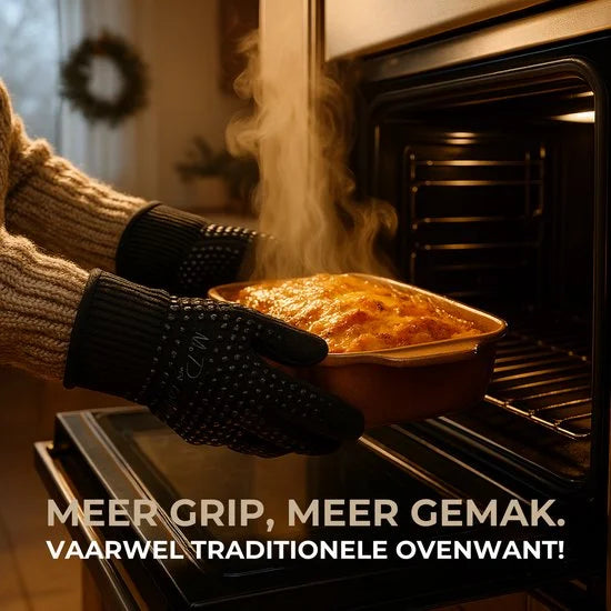 MR. PANACHE Ovenhandschoenen (2 stuks) - EN407 Certificaat - tot 500°C - Ovenwanten - Hittebestendige BBQ Handschoenen - Barbecue en Oven handschoene