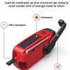 AFINTEK Noodradio Solar - 2000mAh Powerbank - LED Zaklamp - Opwindbaar via Handcrank & Zonne-energie - AM/FM - Voor Noodpakket & Camping - Rood