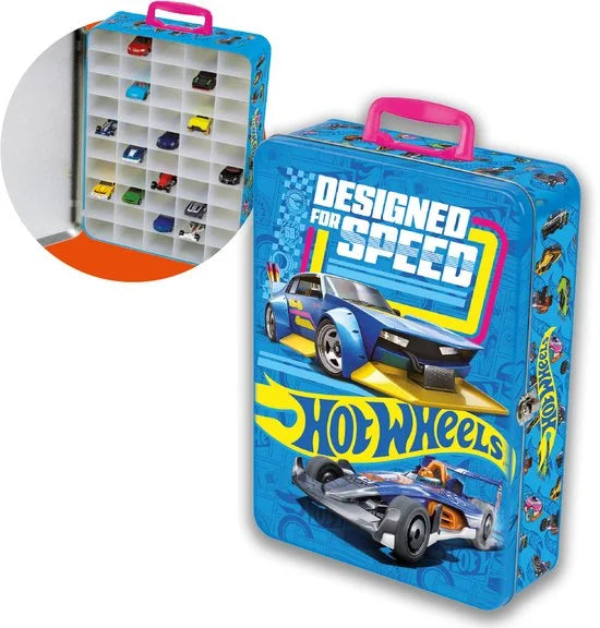 Klein Toys Hot Wheels verzamelkoffer - geschikt voor max. 50 auto's - 26x8,5x37,5 cm - blauw