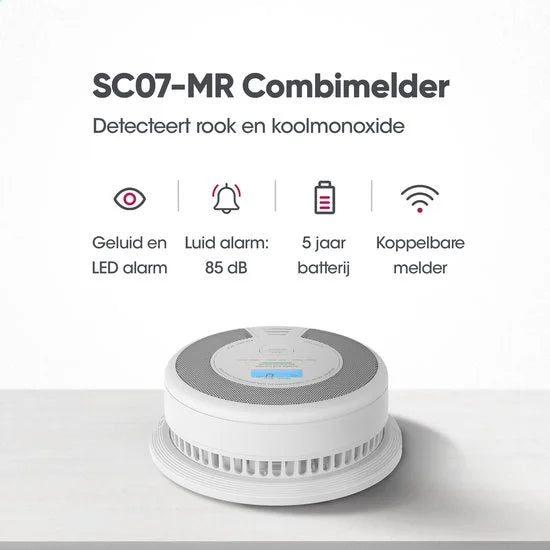 X-Sense SC07-MR Slimme combimelder met WiFi - Link+ Pro - Rook en koolmonoxide - 360° sensor - Rookmelder en koolmonoxidemelder - Rook én CO melder d