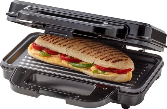 Tomado TGP2001S - XXL Tosti apparaat - 2 tosti’s - PFAS vrij - Panini grill - Tosti ijzer - Grill apparaat - 900 watt - Zwart/rvs