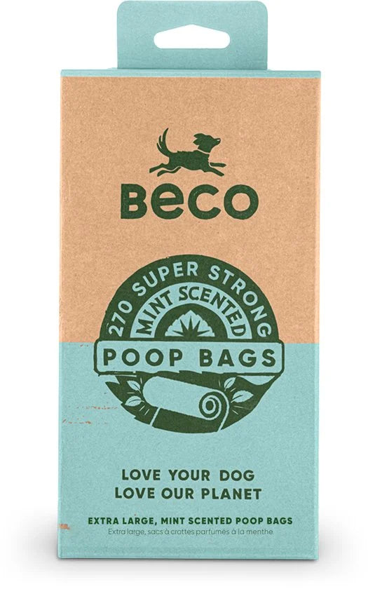 Beco Pets Afbreekbare Hondenpoepzakjes - Mint Geur - 270 stuks (18 x 15)
