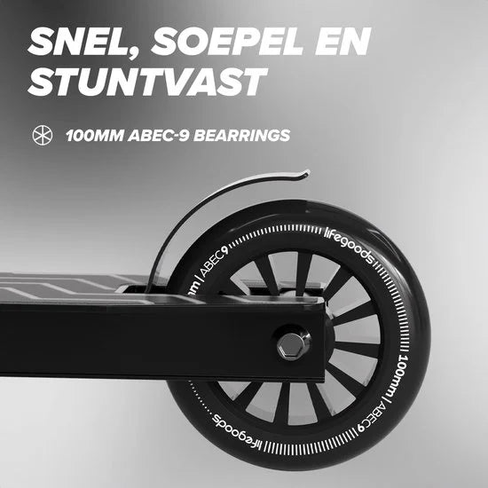LifeGoods Stuntstep Fly X - Step - 100mm - 100KG - Zwart/Wit