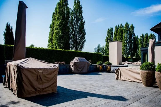 Raffles Covers Tuinsethoes - 250 x 200 H: 95 cm - RDS250200high - Waterdicht - Ademend - UV-bestendig - Elastisch rijgkoord - Beschermhoes tuinmeubel