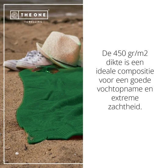 The One Towelling Classic Strandlaken - 100 x 180 cm - Strand handdoek - Hoge vochtopname - 100% Gekamd katoen - Groen