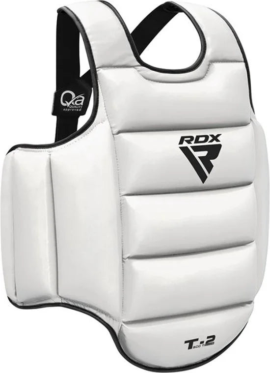 RDX Sports T2 CE Borstbeschermer - Body Protector - Boksen - Kickboksen - Karate - Taekwondo - Omkeerbaar Wit en Zwart - Maat: L/XL