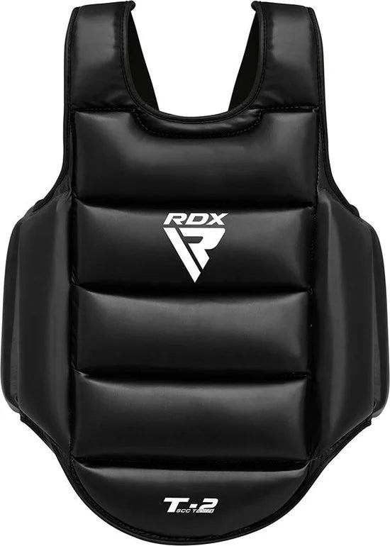 RDX Sports T2 CE Borstbeschermer - Body Protector - Boksen - Kickboksen - Karate - Taekwondo - Omkeerbaar Wit en Zwart - Maat: L/XL