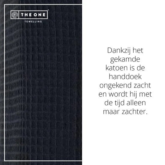 The One Towelling Wafel Handdoek - 100 x 150 cm - Hoge vochtopname - 230 gr/m² - Katoen - Antraciet