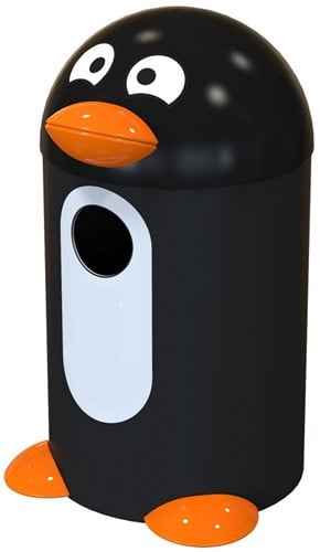 Pinguin Buddy afvalbak 55 L – leuk & stevig voor binnen en buiten