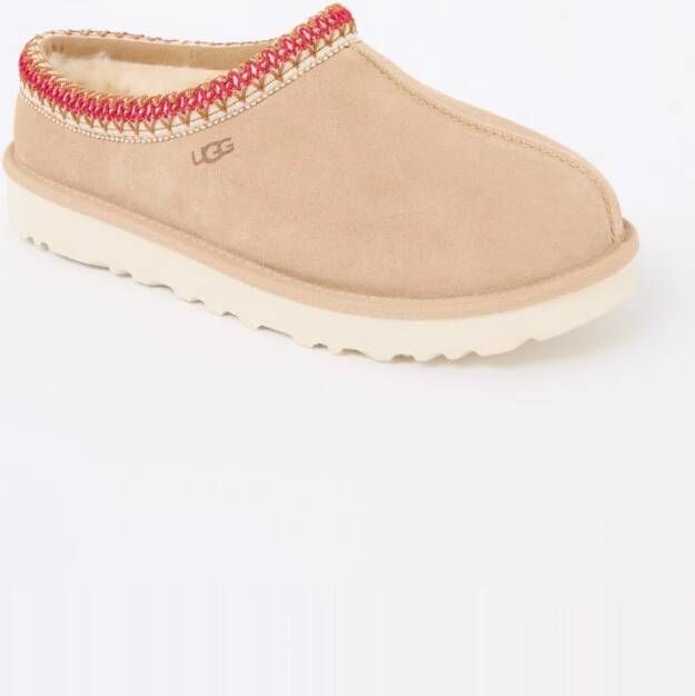 Ugg Tasman Slippers - Sand / Dark Cherry